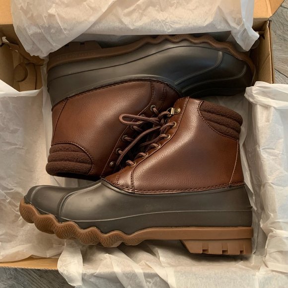 NWT SPERRY TOPSIDER MENS AVENUE WATERPROOF INSULATED TAN/BROWN‎ DUCK BOOTS 7.5 - Picture 3 of 5